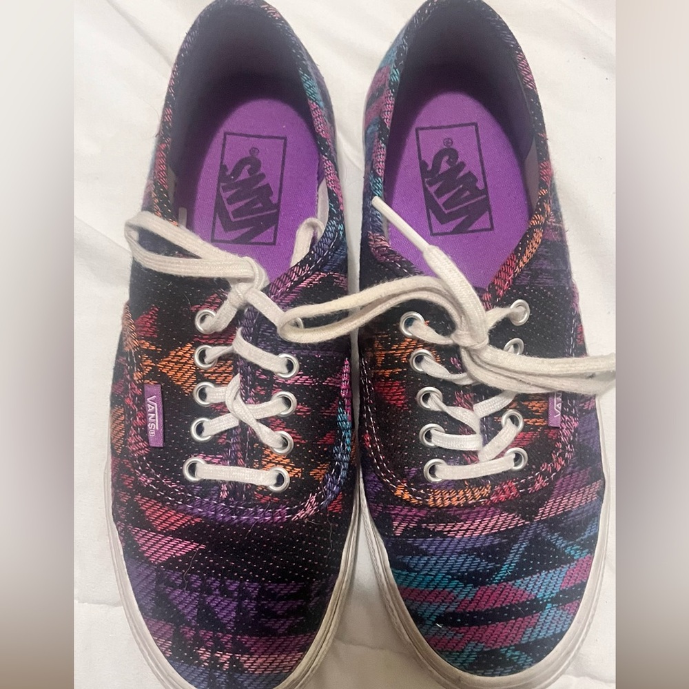 Vans Black and Purple Sneakers Vibrant Skate Style